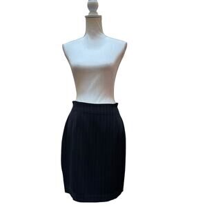 BEHAR New York Black Pinstripe Pencil Skirt Womens Size 10 Career Lined